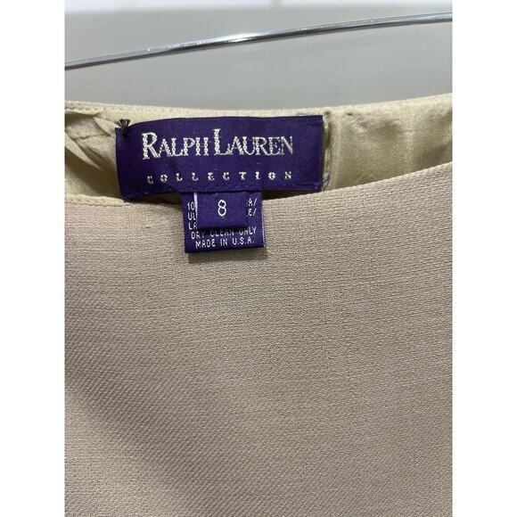 Ralph Lauren Purple Label Collection Khaki 100% Wool Mini Skirt Sz 8 - Picture 2 of 5